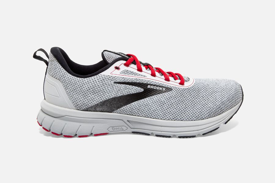 Brooks Anthem 3 Mens UK - Road Running Shoes - Grey/Black/Red 690-YHWEDC